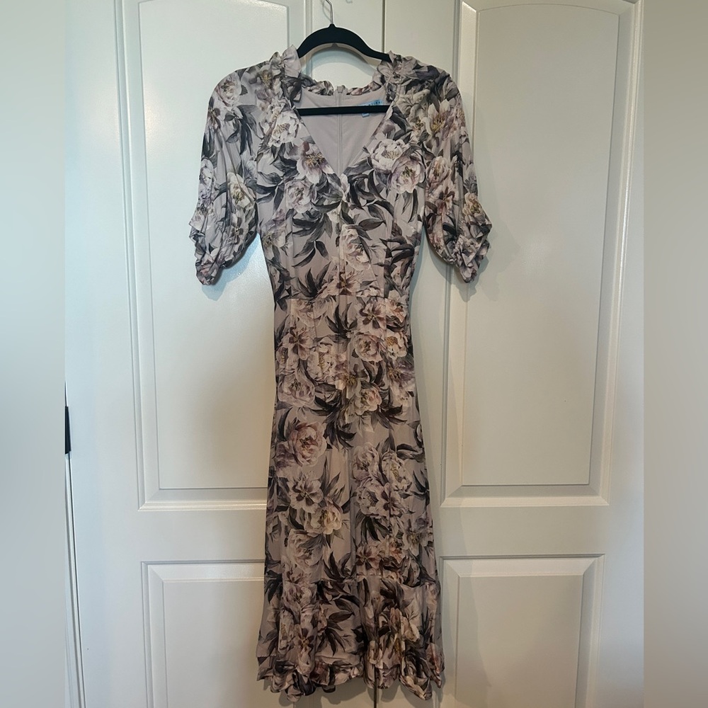 Antonio Melani Rosa Ruffle Wrap Midi Dress Size 4